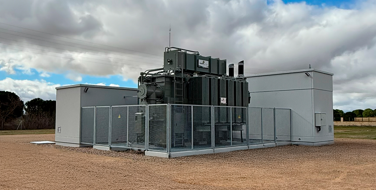 Subestación compacta industrializada de MEINS con transformador de potencia y módulos prefabricados de hormigón